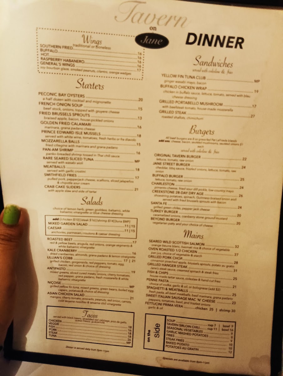 Tavern On Jane Menu - Image 2