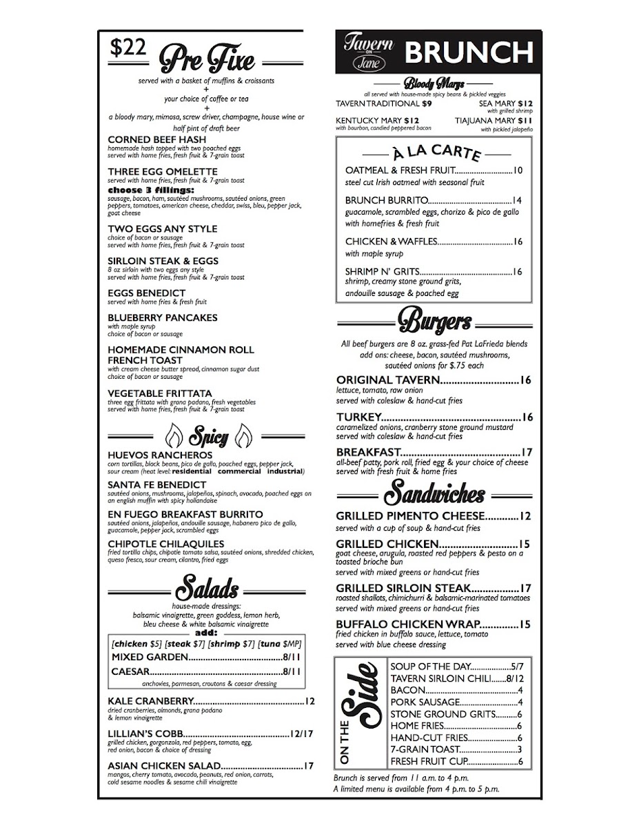 Tavern On Jane Menu - Image 5